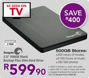 Seagate 2.5" 500GB Black Backup Plus Slim Hard Drive