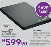 Seagate 2.5" 500GB Black Slim Hard Drive