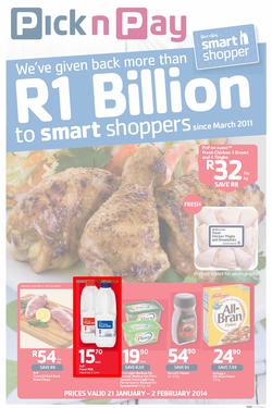 Pick n Pay Eastern Cape : One Billion Rand ( 21 Jan - 02 Feb 2014 ), page 1