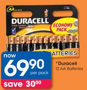 Duracell 12 AA Batteries-Per Pack