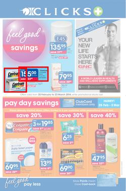 Clicks : Feel Good Savings (25 Feb - 23 Mar 2014), page 1