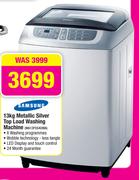Samsung 13kg Metallic Silver Top Load Washing Machine WA13F5S4UWA