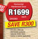 Horizontal Hardwood Door D05383-Each