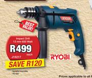 Ryobi Impact Drill 13mm 650 Watt J18217-Each