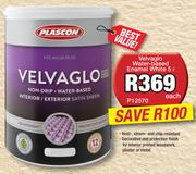 Velvaglo Water-Based Enamel White 5L P12570-Each