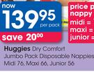 Huggies Dry Comfort Jumbo Pack Disposable Nappies-Per Pack