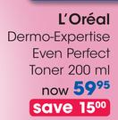 L'Oreal Dermo Expertise Even Perfect Toner-200ml