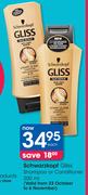 Schwarzkopf Gliss Shampoo Or Conditioner-200ml Each