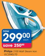 Philips 2100 Watt Steam Iron GC2040/70 Each
