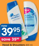 Head And Shoulders Shampoo-400ml Each