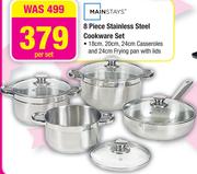 Mainstays 8 Piece Stainless Steel Cookware Set-Per Set