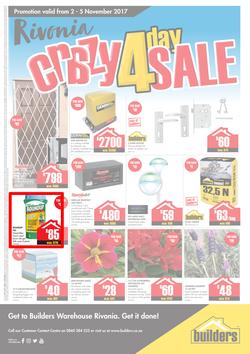 Builders : Rivonia Crazy 4 Day Sale (2 Nov - 5 Nov 2017), page 1