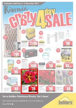 Builders : Rivonia Crazy 4 Day Sale (2 Nov - 5 Nov 2017), page 1