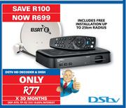 DSTV HD Decorder & Dish+Free Installation Up To 25km Radius