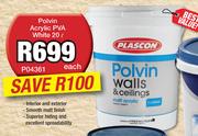 Polvin Acrylic PVA White P04361-20L Each