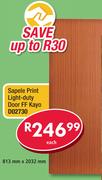 Sapele Print Light Duty Door FF Kayo D02730 813x2032mm-Each