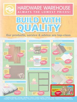 Hardware Warehouse Gauteng : Build With Quality (22 Feb - 4 Mar 2016), page 1