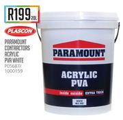Plascon Paramount Contractors Acrylic PVA White-20Ltr