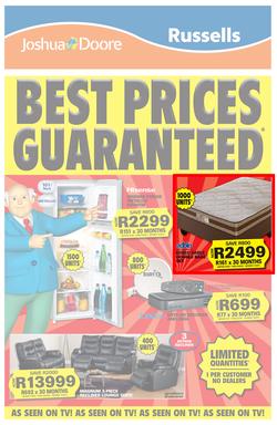 Joshua Doore & Russells : Best Prices Guaranteed (7 Sep  - 20 Sep 2015), page 1