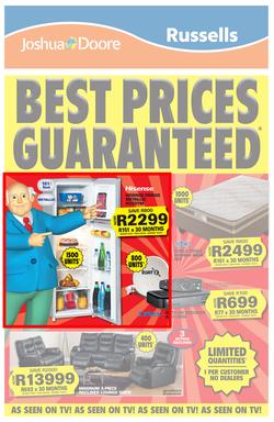 Joshua Doore & Russells : Best Prices Guaranteed (7 Sep  - 20 Sep 2015), page 1