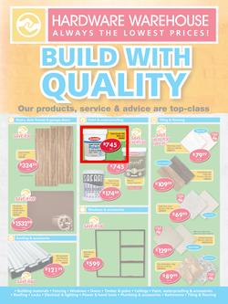 Hardware Warehouse Mpumulanga : Build With Quality (22 Feb - 4 Mar 2016), page 1