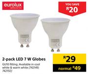 Eurolux 2 Pack LED 7W Globes