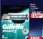 Gillette Mach3 3 Blade Cartridge-8's Pack
