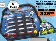 Midas  Professional Tools Metric Ratchet Wrench Set-5Piece