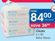 Clicks 6x80 Baby Wipes-Per Pack