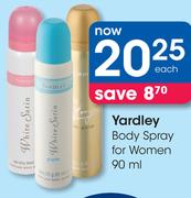 Yardley Body Spray For Women-90ml Each