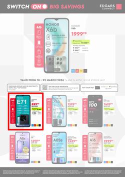 Edgars Connect : Switch On Big Savings (18 March - 22 March 2026), page 1
