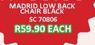 Madrid Low Back Chair Black SC 70806-Each
