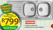 Franke Nouveau Double End Bowl Sink S06396-Each