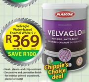 Plascon Velvaglo Water-Based Enamel White P12570-5L Each