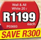 Plascon Wall And All White-20L