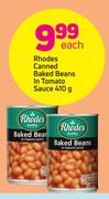 Rhodes Canned Baked Beans In Tomato Sauce-410g