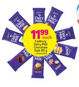 Cadbury Dairy Milk Chocolate Slab-80g Each