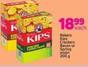 Bakers Kips Crackers Bacon Or Spring Onion-200g Each