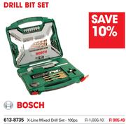 Bosch 100 Pc X-Line Mixed Drill Bit Set 613-8735