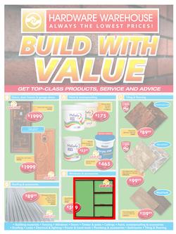 Hardware Warehouse Mpumulanga  : Build With Value (25 Jul - 8 Aug 2016), page 1