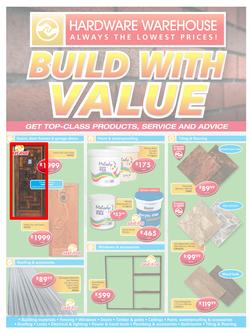 Hardware Warehouse Mpumulanga  : Build With Value (25 Jul - 8 Aug 2016), page 1