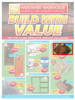 Hardware Warehouse Mpumulanga  : Build With Value (25 Jul - 8 Aug 2016), page 1