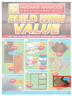 Hardware Warehouse Mpumulanga  : Build With Value (25 Jul - 8 Aug 2016), page 1