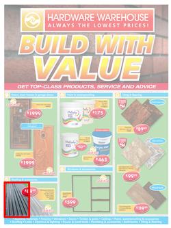 Hardware Warehouse Mpumulanga  : Build With Value (25 Jul - 8 Aug 2016), page 1