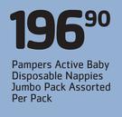 Pampers Active Baby Disposable Nappies Jumbo Pack Assorted-Per Pack