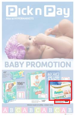 Pick n Pay : Baby Promotion (25 Apr - 8 May 2016), page 1