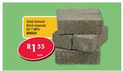 Solid Cement Brick Imperial GP 7 MPa B00524-Each