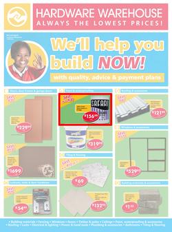 Hardware Warehouse Gauteng : We'll Help You Build Now (26 Sep - 9 Oct 2015), page 1