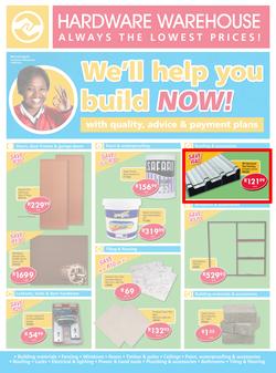 Hardware Warehouse Gauteng : We'll Help You Build Now (26 Sep - 9 Oct 2015), page 1