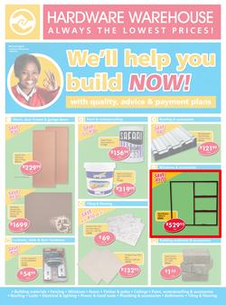 Hardware Warehouse Gauteng : We'll Help You Build Now (26 Sep - 9 Oct 2015), page 1